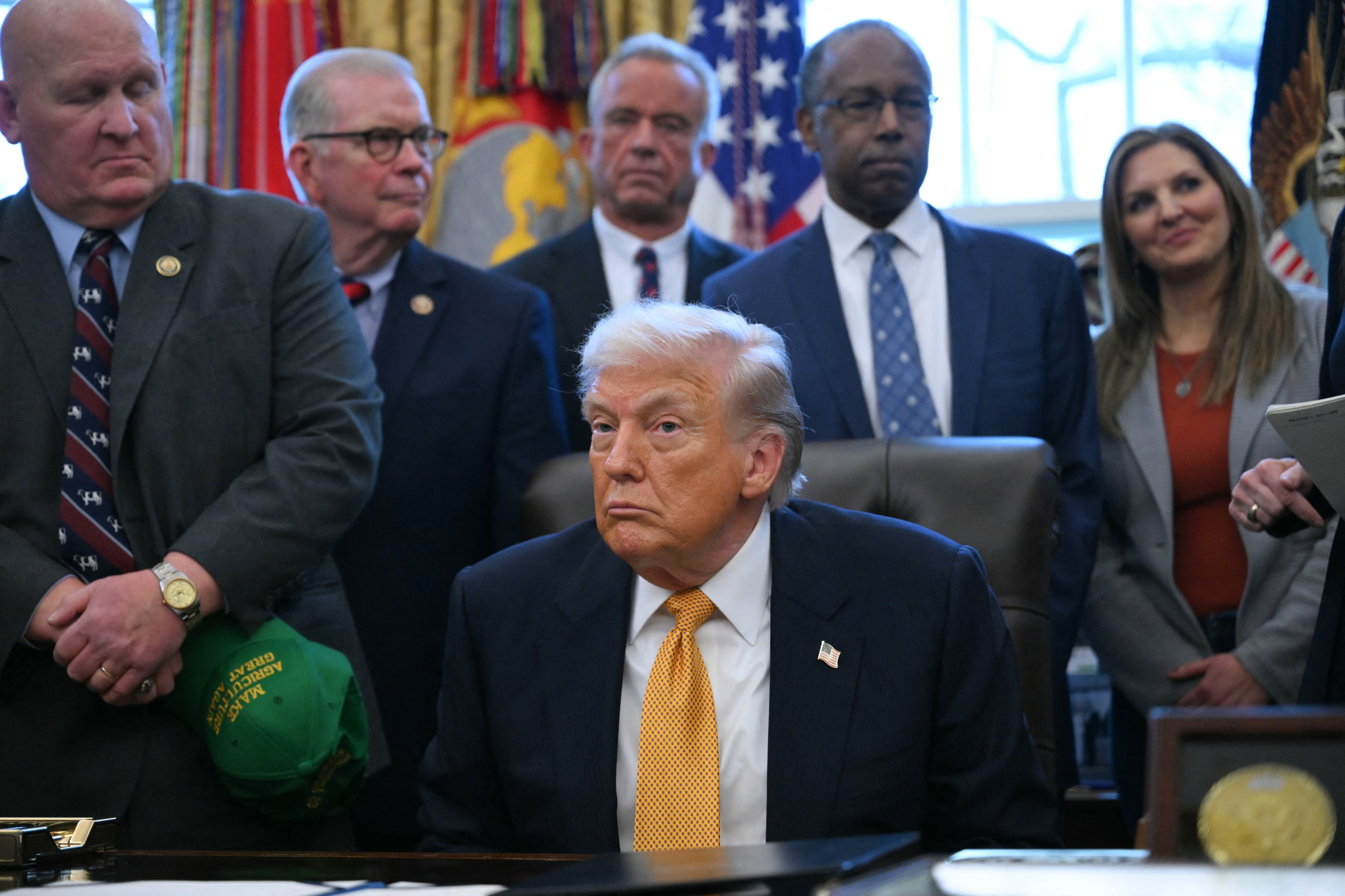 Donald Trump en el Despacho Oval hablando sobre la situación en Irán