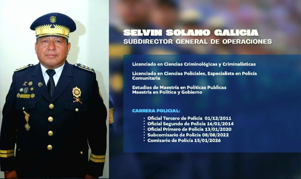 Selwin Solano Galicia fue nombrado subdirector de Operaciones de la Policía Nacional Civil. (Gobierno de Guatemala)
