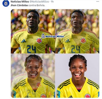 Jhon Córdoba fue comparado con Linda Caicedo - crédito @NoticiasMlllos/X