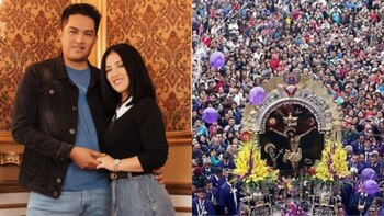 Katy Jara y su esposo critican a los creyentes del 'Señor de los Milagros'. (Facebook)