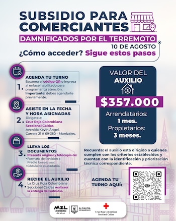 La Alcaldía de Manizales advirtió que el subsidio será suspendido ante fraude o documentación falsa y que el auxilio solo puede usarse para el pago de arrendamiento - crédito Alcaldía de Manizales