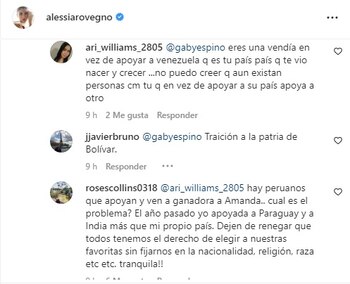 Comentarios negativos contra Gaby Espino.
