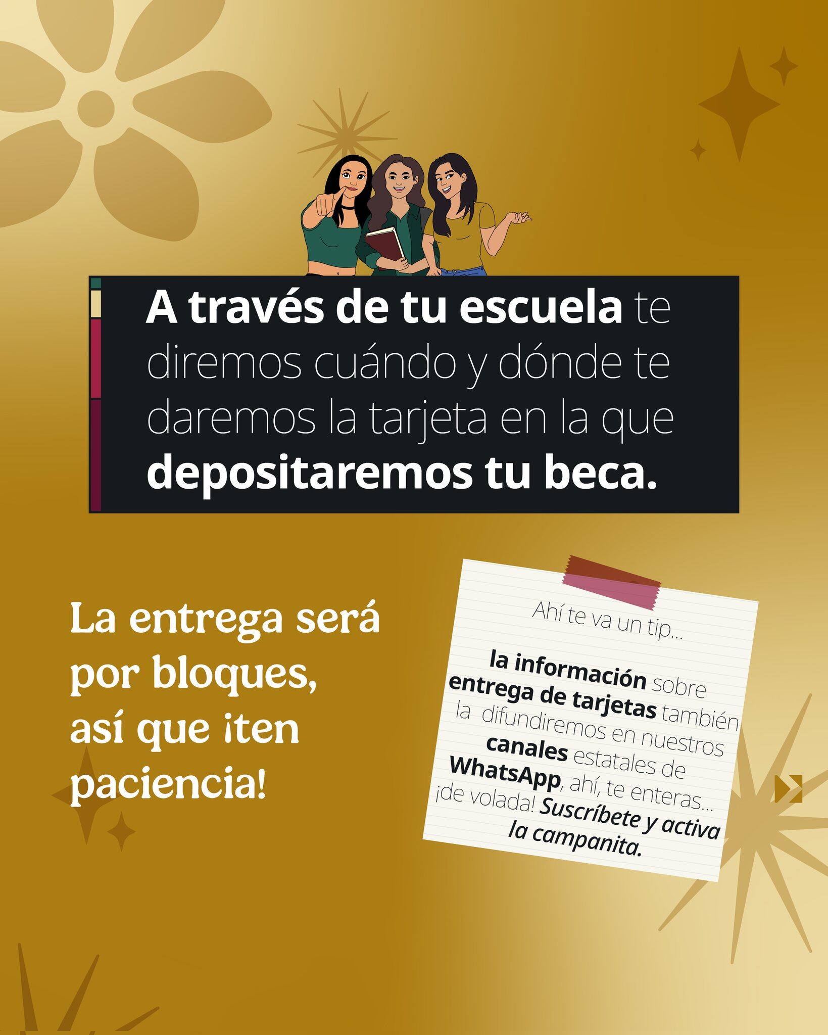 El programa Beca Rita Cetina 2025 realizará su primer pago para alumnos de nuevo ingreso en secundaria del 1 al 12 de diciembre, con depósitos escalonados según la inicial del apellido del tutor o responsable, a través del Banco del Bienestar