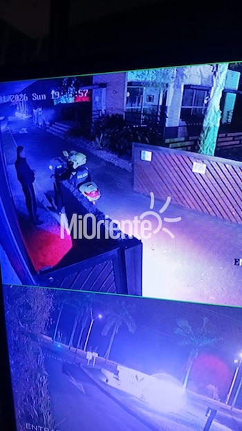 el portal regional MiOriente obtuvo imágenes de la llegada de los agentes de la Policía al conjunto de viviendas ubicado en el sector de Llanogrande, en Rionegro (Antioquia) - crédito captura de pantalla MiOriente / sitio web