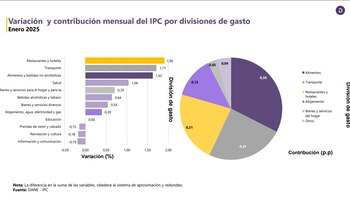 Variación y contribución mensual del
