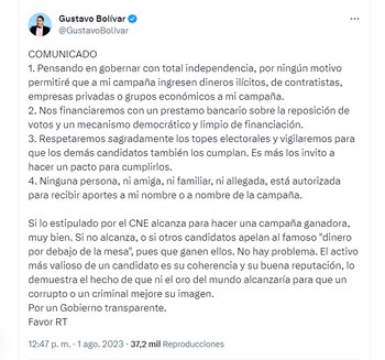 El candidato del Pacto Histórico