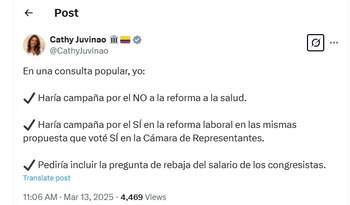 Catherine Juvinao dijo que haría