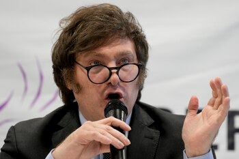 El aspirante presidencial Javier Milei