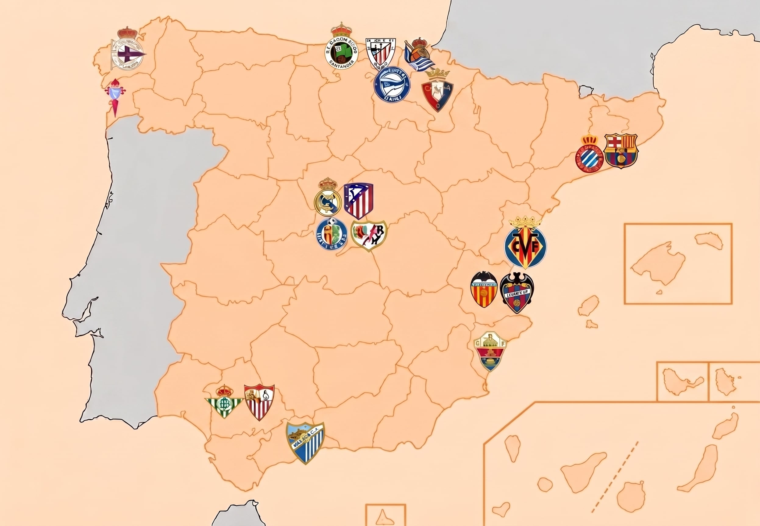 El mapa de Primera División desvela el secreto que le espera a LaLiga. (Composición Infobae)