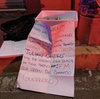 El narcomensaje estaba firmado por