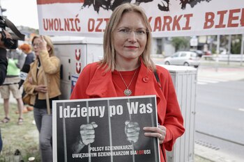 Miembros de los medios polacos