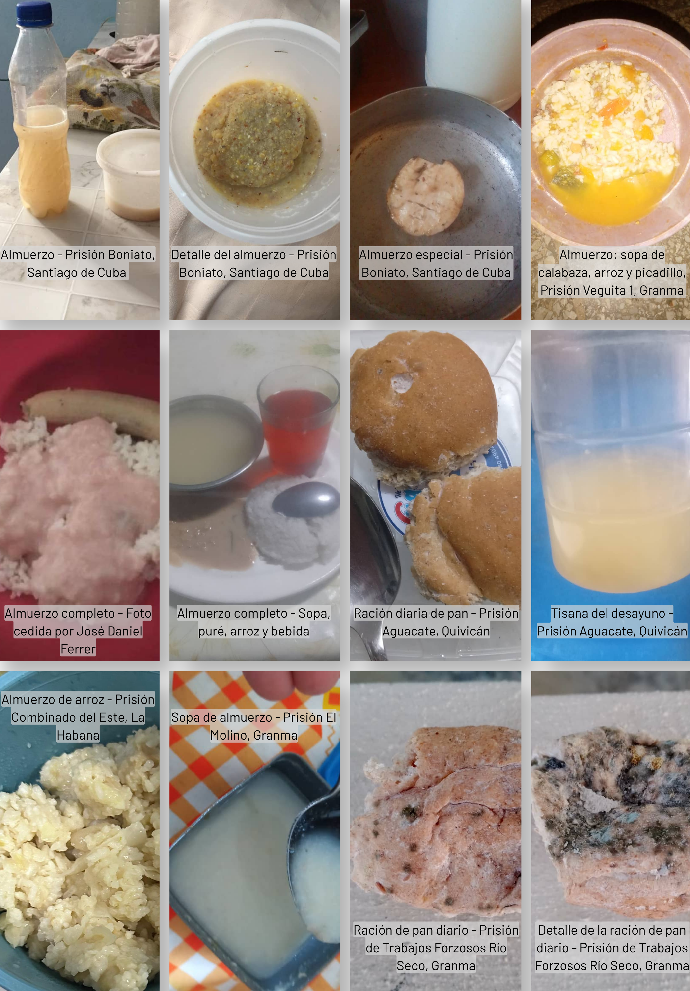 Alimento en prisiones de Cuba ( Prisoners Defenders)