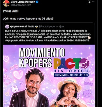 Clara López - crédito @ClaraLopezObre/X