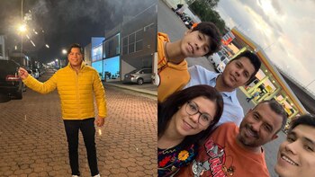 Andrés con su familia quienes