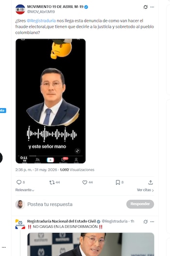 Registraduría en X