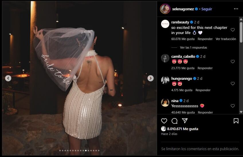 Selena Gomez compartió parte de su despedida de soltera en México. (Instagram/Selena Gomez)