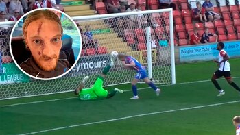 Un futbolista recibió una brutal