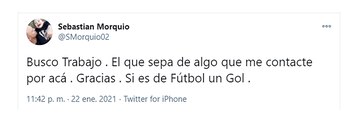 El tuit que publicó Morquio