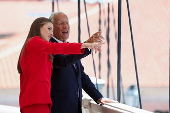 Leonor junto al presidente portugués