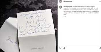 La carta que Robert de Niro le escribió a la viuda de Luis Brandoni a 6 meses de su muerte