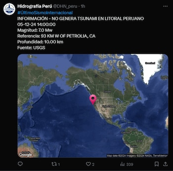 Perú descartó riesgo de tsunami