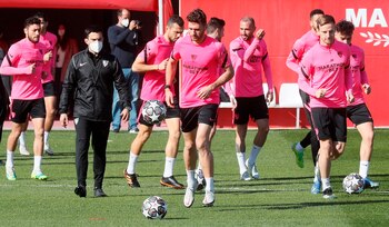 Los jugadores del Sevilla FC