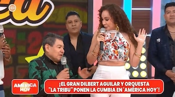 O cantor de cumbia Dilbert Aguilar teve problemas no 'América Hoy' ao confessar sua paixão pela apresentadora Janet Barboza. Ele até disse que dedicou uma música para ela!