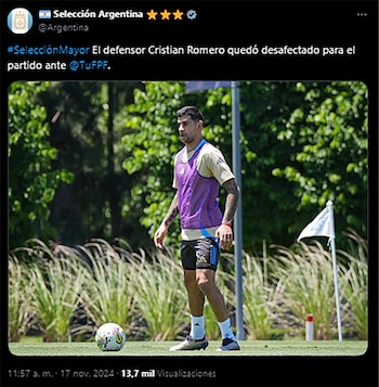 Cuti Romero fue desafectado por