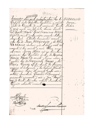 Partida de nacimiento de Jorge