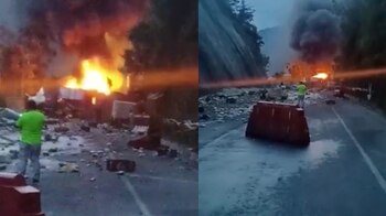 Imágenes del tractocomión que se