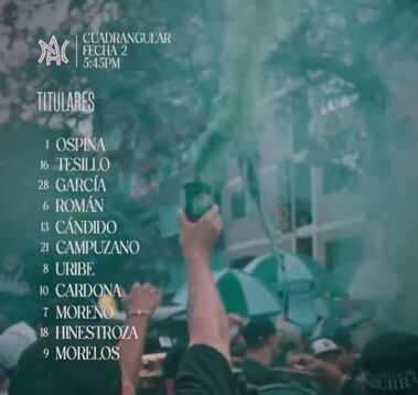 Esta será la alineación de Nacional frente al DIM- crédito @nacionaloficial/X