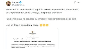 La activista política Jerome Sanabria también respaldó la salida de Carlos René Montoya - crédito @SoyJerome__/X