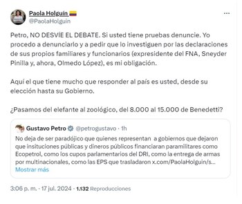 Con este mensaje, la senadora