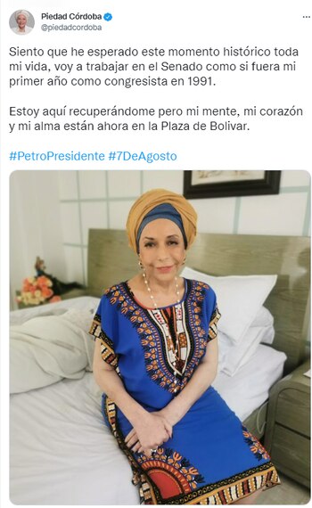 Piedad Córdoba muestra como adelanta