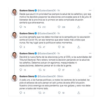 Captura del tuit donde el