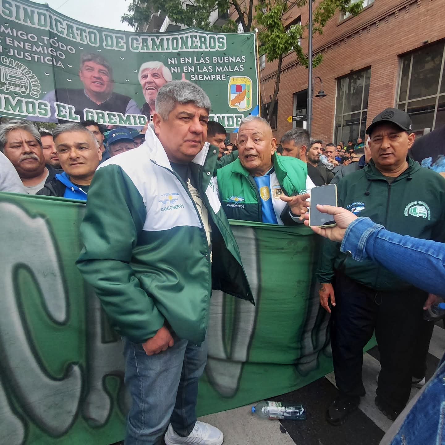 Pablo Moyano, en la marcha del Sindicato de Camioneros que se hizo ante la Comuna 1 de CABA