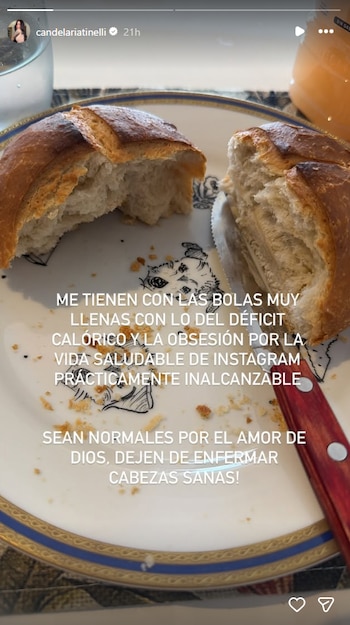 El contundente posteo de Cande Tinelli sobre los trastornos alimenticios