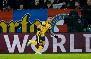 El festejo de Lautaro Martínez