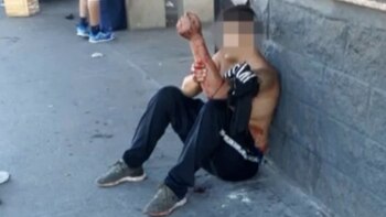 Violenta pelea entre dos hombres