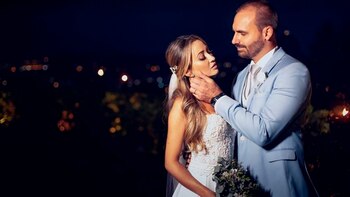 Eduardo Bolsonaro y Heloisa Bolsonaro el día de su boda, en mayo pasado