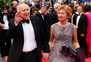 Michel Piccoli con su esposa
