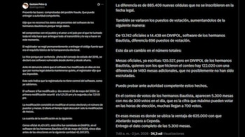 A través de X, Petro presentó lo que calificó como las "bases comprobadas" de un posible fraude electoral y cuestionó la transparencia del software de conteo - crédito Gustavo Petro/X