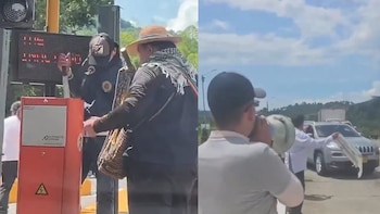 Vandalizaron peajes en vías del Eje Cafetero: manifestantes exigieron al Gobierno Petro desmontar los cobros