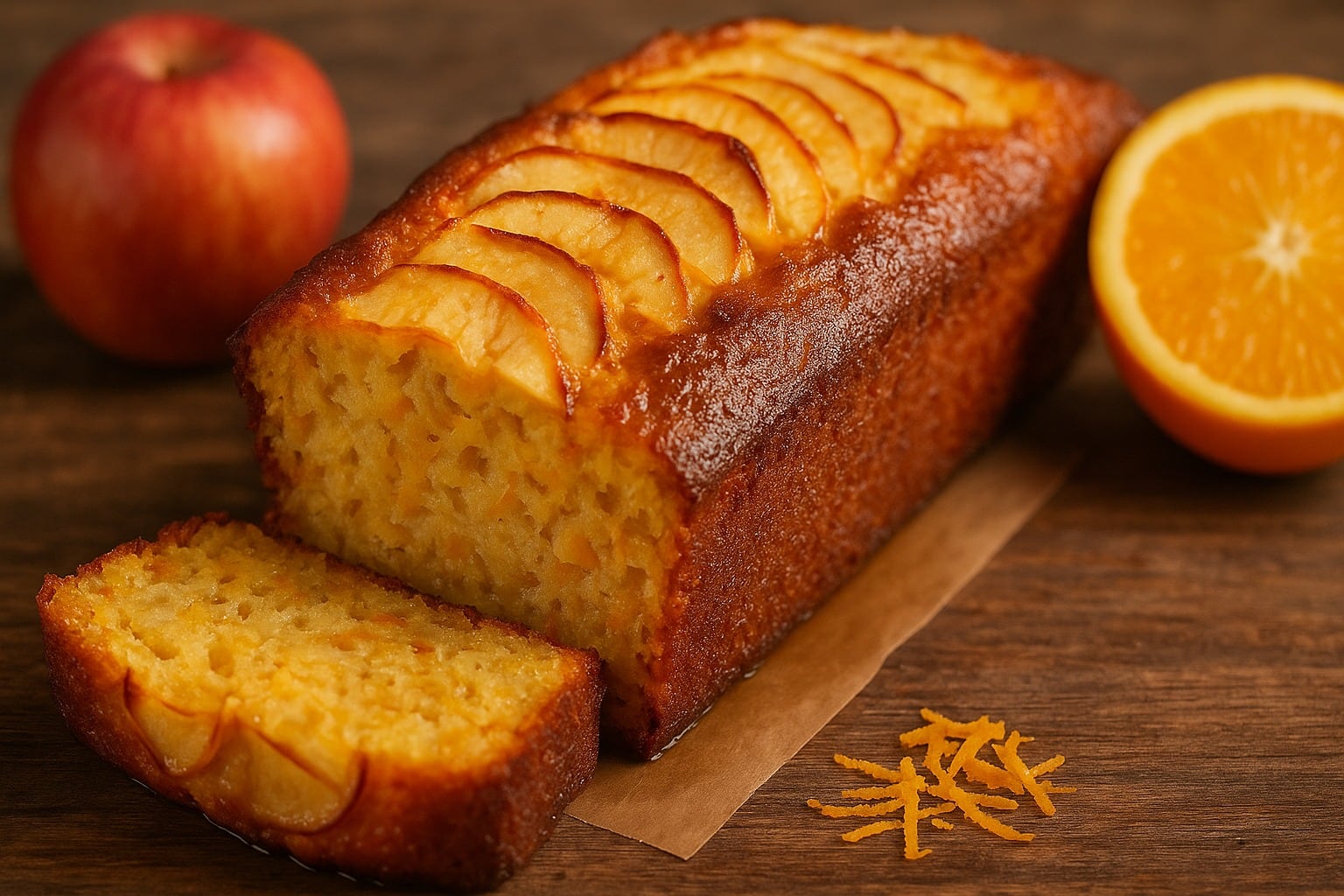 Tarta de naranja y manzana. (Imagen Ilustrativa Infobae)