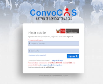 Portal para postular al Minem.