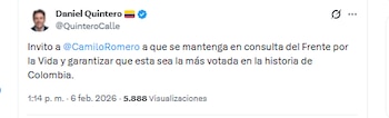 El candidato Daniel Quintero invitó