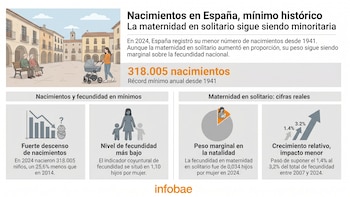 El aumento de madres solteras no es suficiente para compensar el desplome de la natalidad