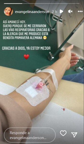 Evangelina Anderson tuvo que recibir