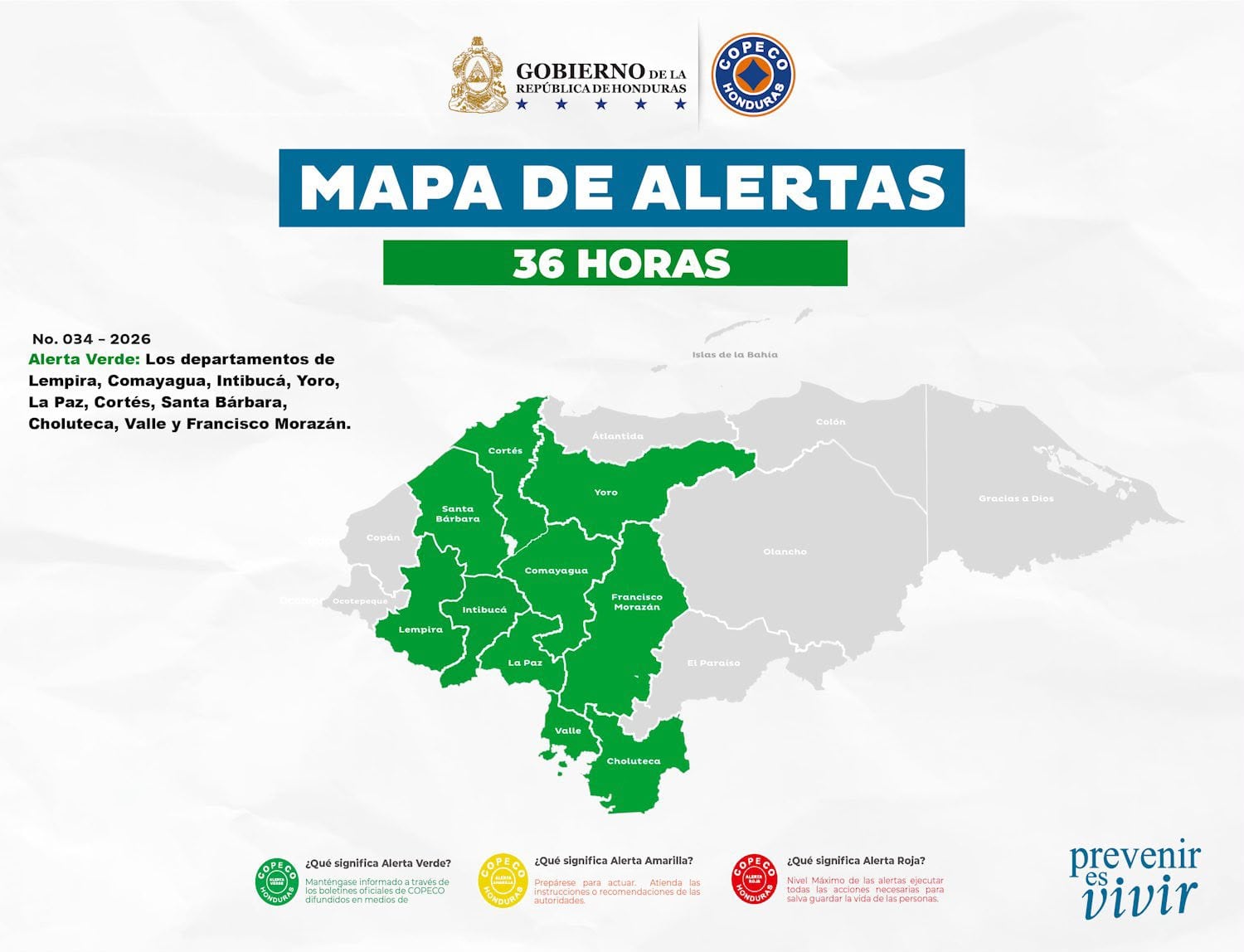 Copeco declaró alerta verde en 10 departamentos de Honduras ante el riesgo de inundaciones, crecidas de ríos y deslizamientos. (Foto: COPECO)