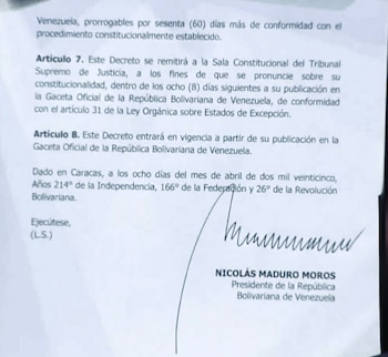 Obsérvese cómo el Decreto se